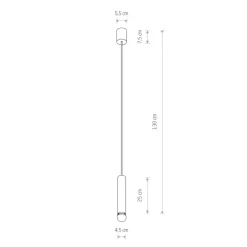 Sklep Kaja Lampa wisząca - złota tuba, z gwintem E27 7851 | Kaja Oświetlenie mosiądz Shop