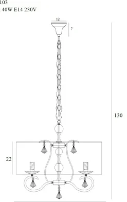 Sklep Kaja Lampa wisząca, abażur i kryształki MX P0103 AMSTERDAM | Kaja Clearance
