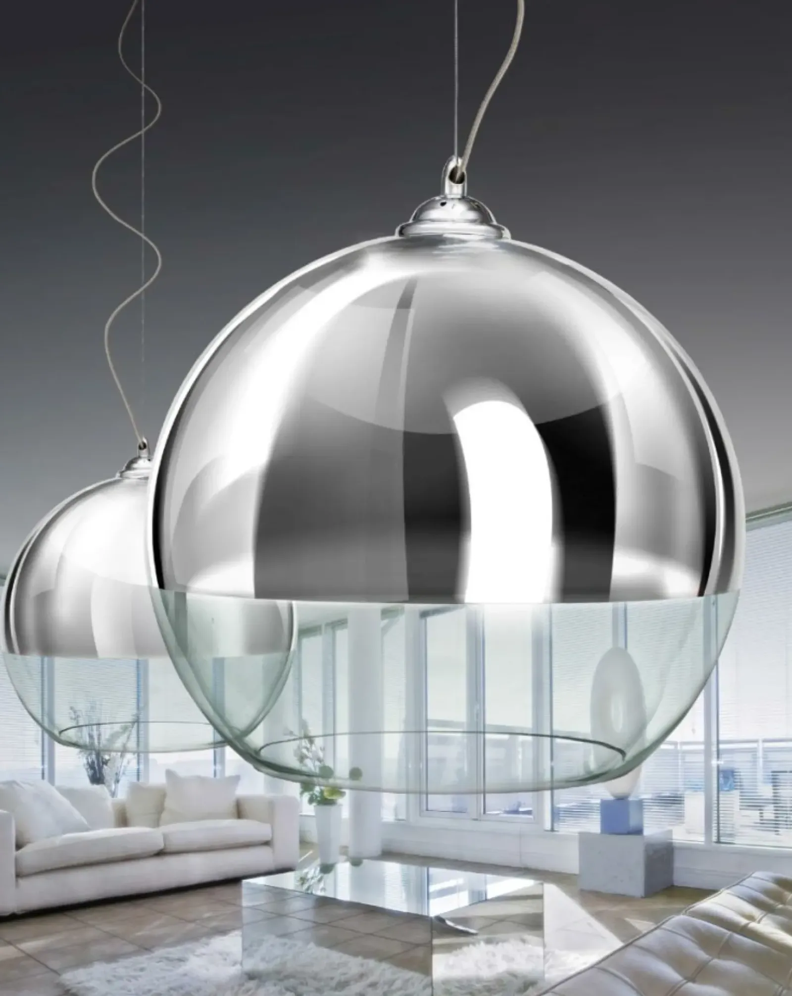 Sklep Kaja Lampa wisząca AZ0731 - Silver ball 18 - AZZARDO chrom Fashion