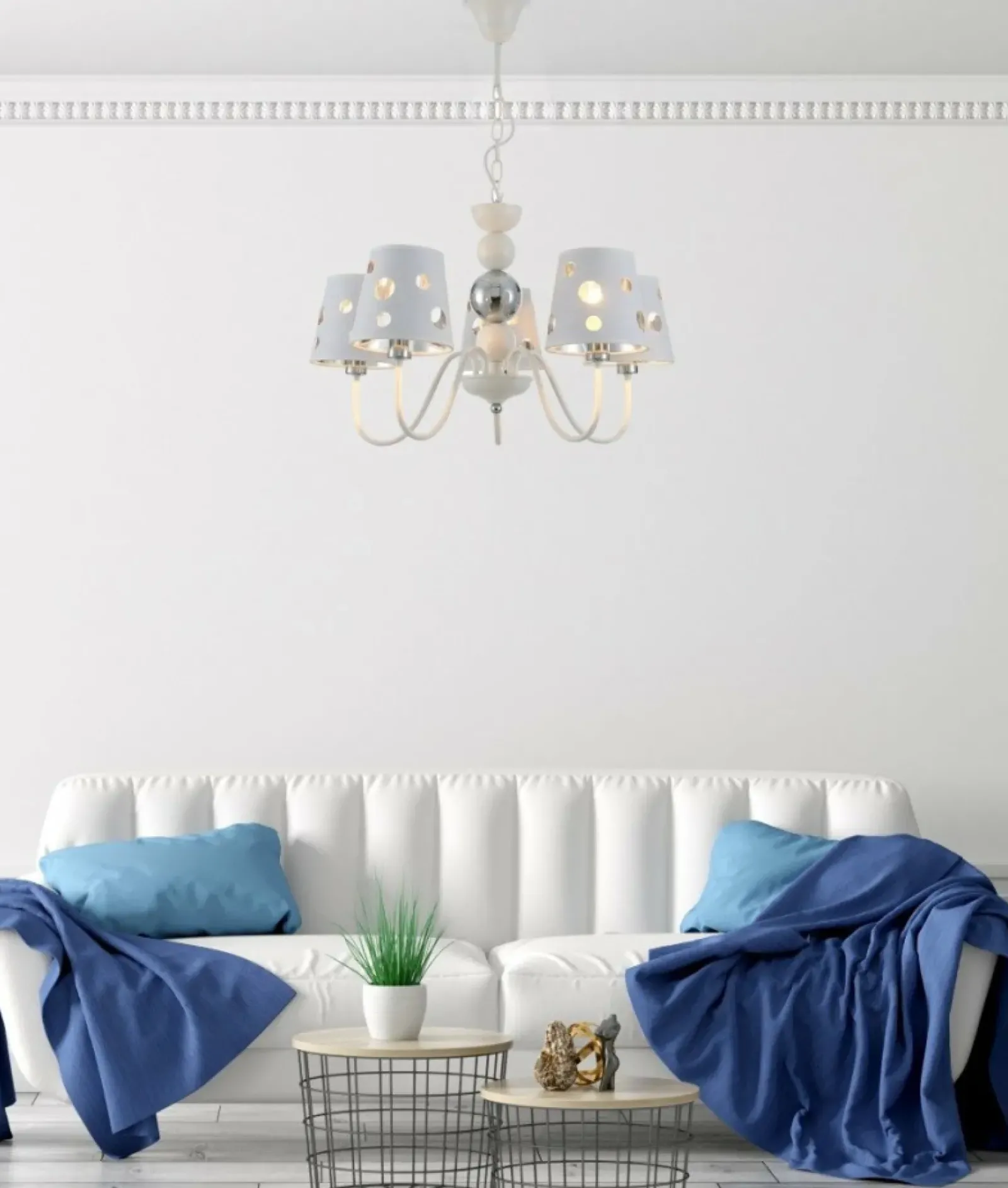 Sklep Kaja Lampa wisząca biała do salonu LEDEA 50205110 BATLEY | Kaja Oświetlenie Flash Sale