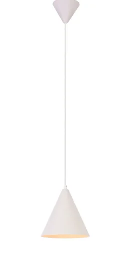 Sklep Kaja Lampa wisząca biała klosz stożek LEDEA 50101178 VOSS | Kaja Discount