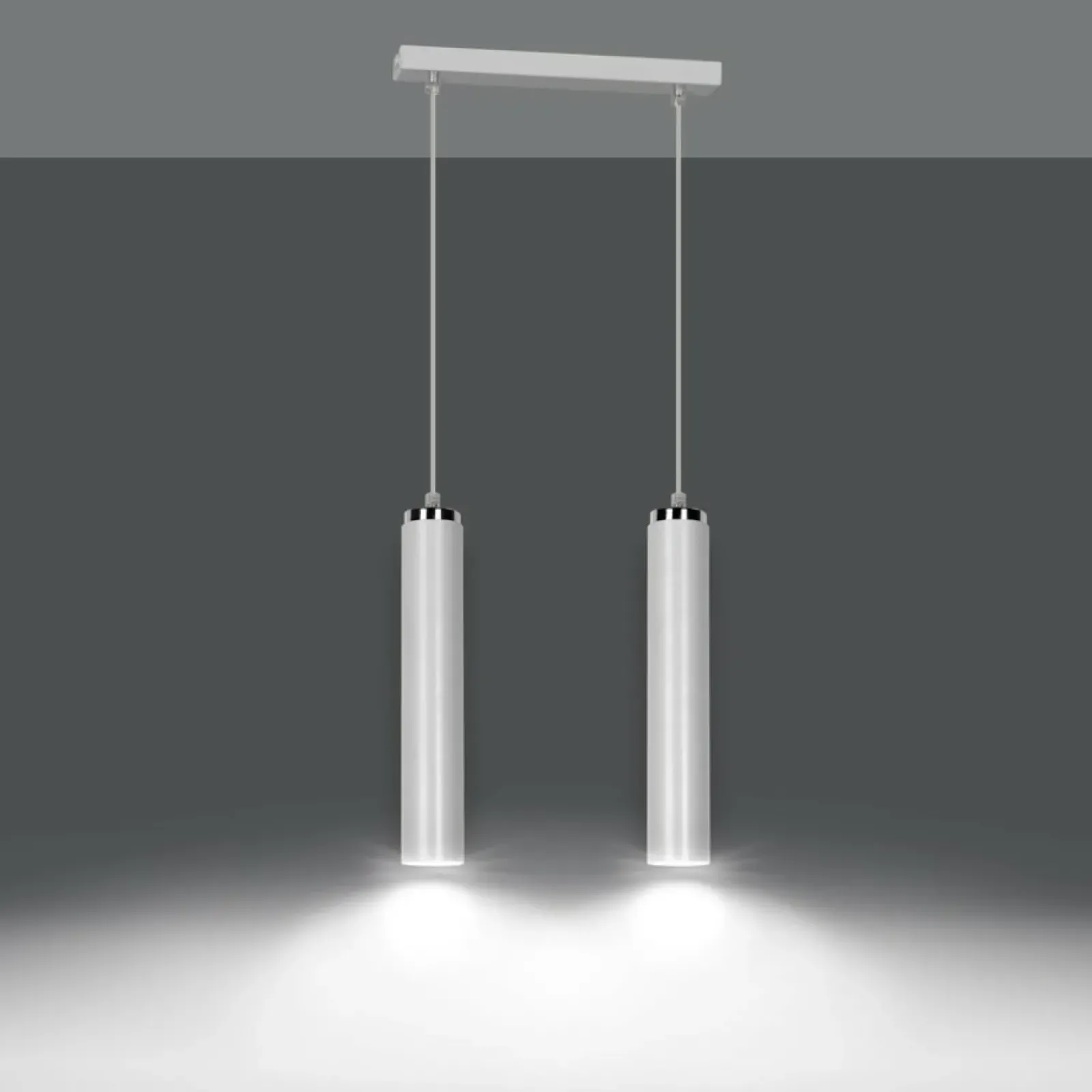 Sklep Kaja Lampa wisząca biała z chromowanymi elementami 955/2 | Kaja Oświetlenie Flash Sale