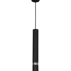 Sklep Kaja Lampa wisząca, czarno-srebrna tuba LX 9494 z serii RENO | Kaja czarny Discount
