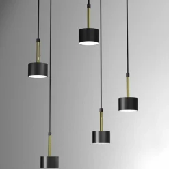 Sklep Kaja Lampa wisząca, czarno-złota, na pięć żarówek MLP7763 z serii ARENA | Kaja Oświet Outlet