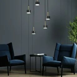Sklep Kaja Lampa wisząca, czarno-złota, na pięć żarówek MLP7763 z serii ARENA | Kaja Oświet Outlet