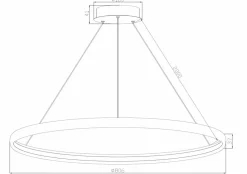 Sklep Kaja Lampa wisząca czarny okrąg LED PL210503-800-BK CARLO | Kaja New