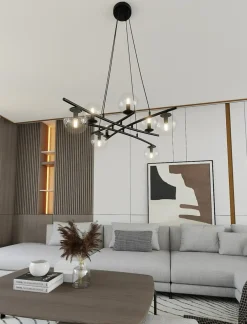 Sklep Kaja Lampa wisząca dająca dużo światła, na 8 żarówek 1202/8 z serii ESSA czarny Outlet