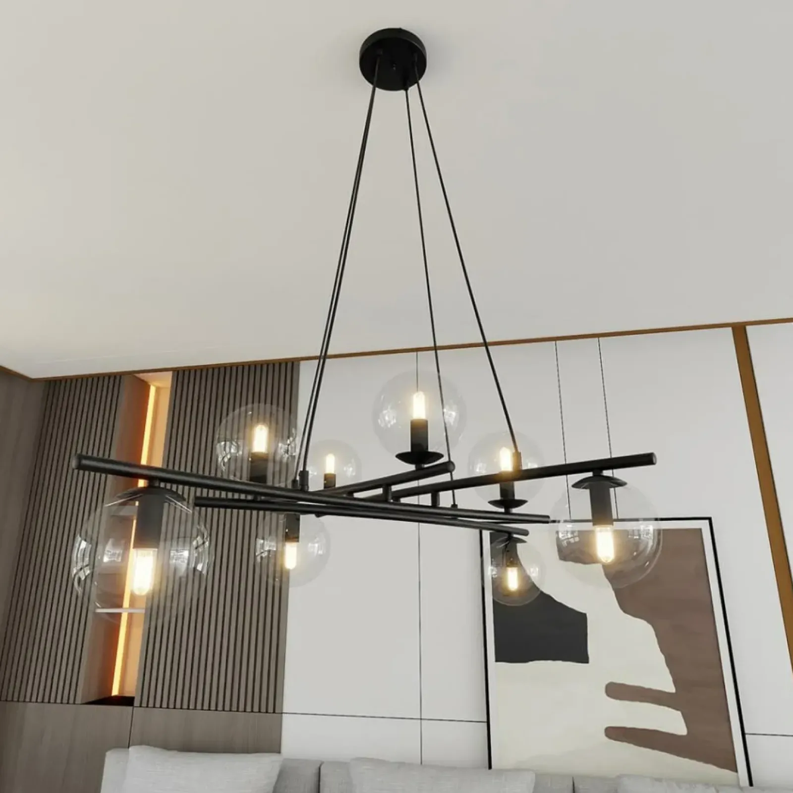Sklep Kaja Lampa wisząca dająca dużo światła, na 8 żarówek 1202/8 z serii ESSA czarny Outlet