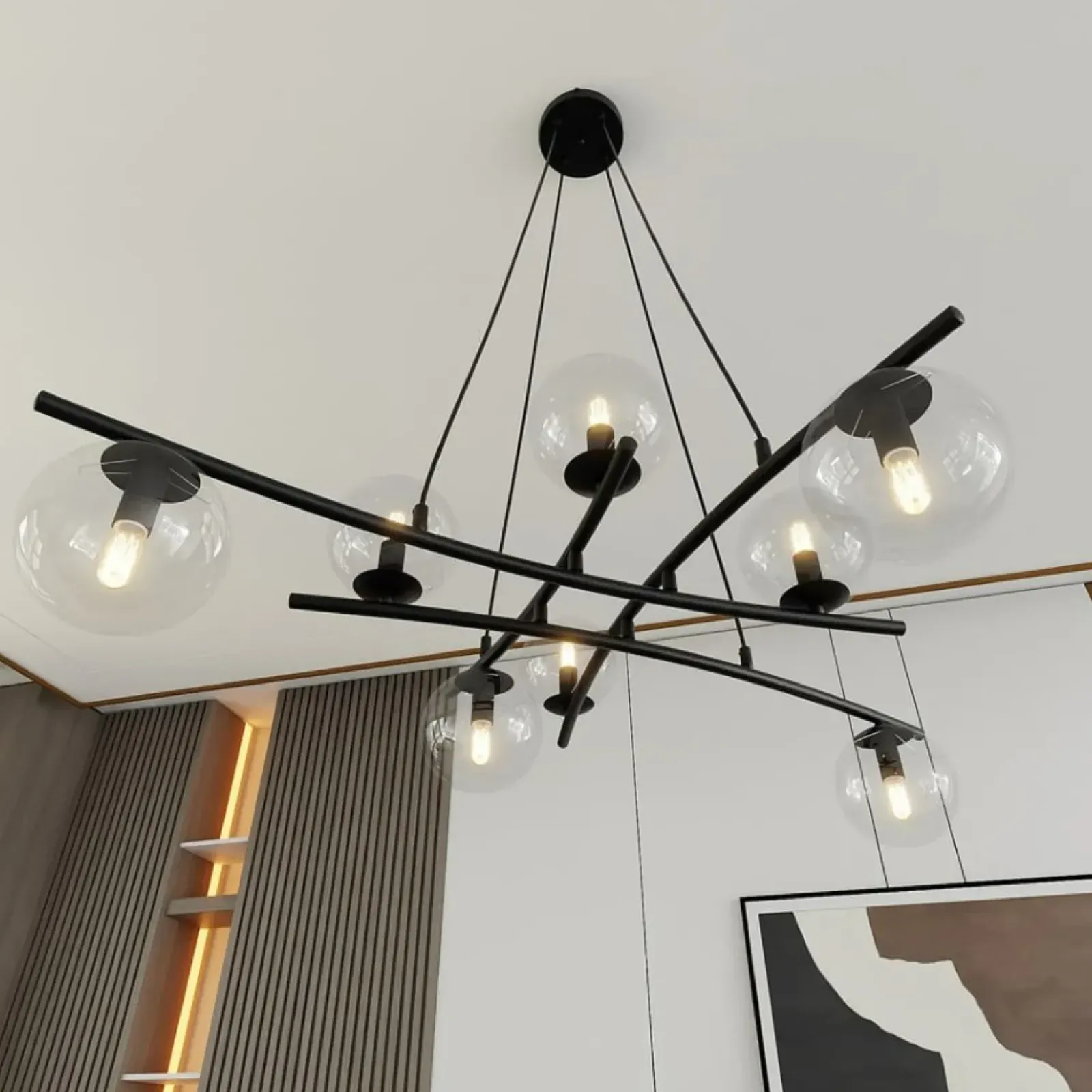 Sklep Kaja Lampa wisząca dająca dużo światła, na 8 żarówek 1202/8 z serii ESSA czarny Outlet