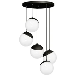 Sklep Kaja Lampa wisząca dająca dużo światła, z kloszami MLP8869 z serii SFERA | Kaja Oświe czarny New