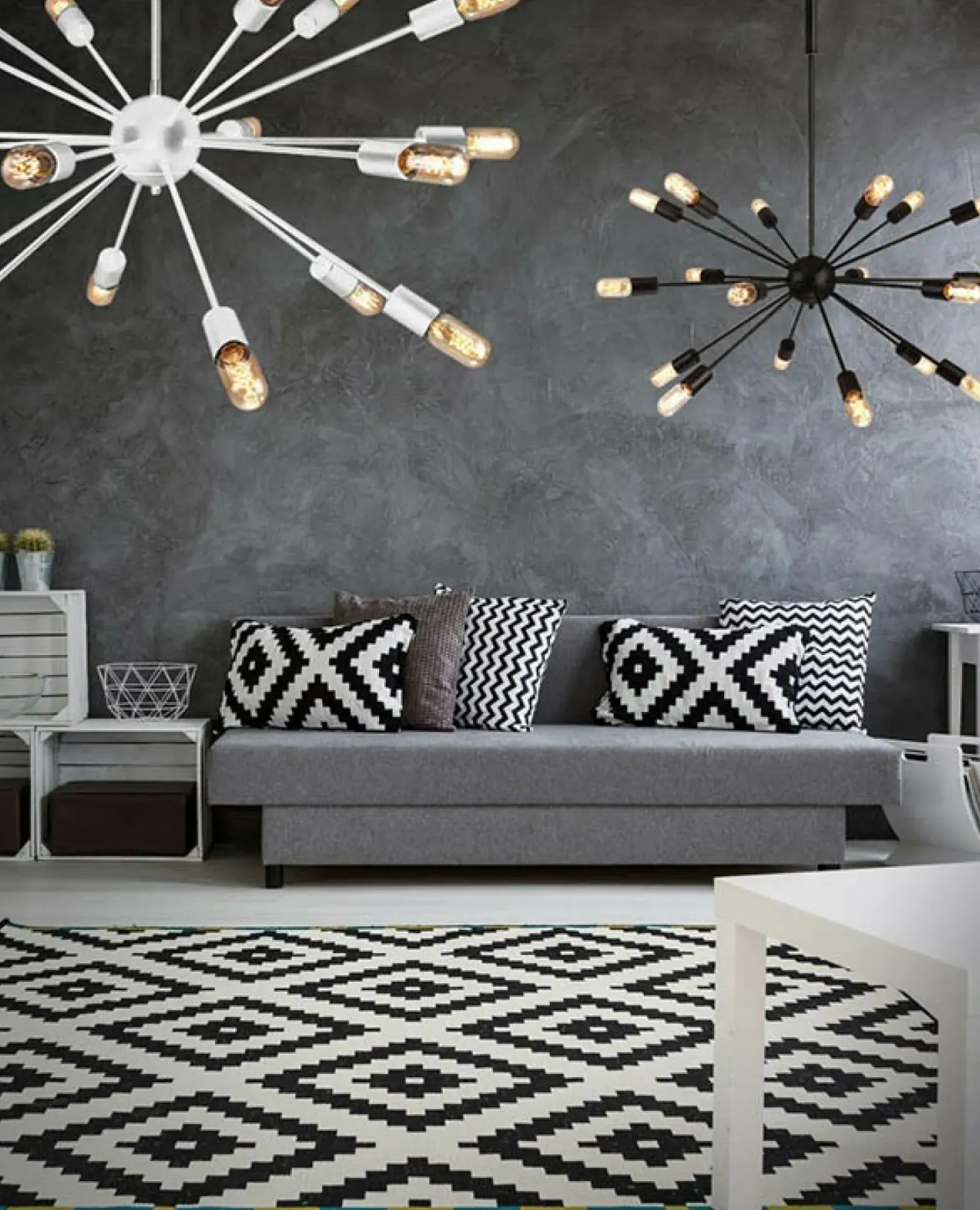 Sklep Kaja Lampa wisząca do loftowego wnętrza, lampa atom AZ1658 ORBIT | Kaja biały Sale