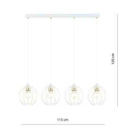 Sklep Kaja Lampa wisząca do nowoczesnego wnętrza - biały drut 1223/4 z serii GINO Clearance