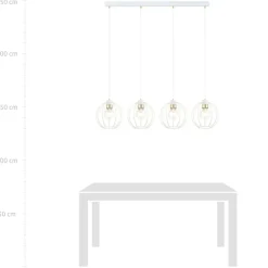 Sklep Kaja Lampa wisząca do nowoczesnego wnętrza - biały drut 1223/4 z serii GINO Clearance