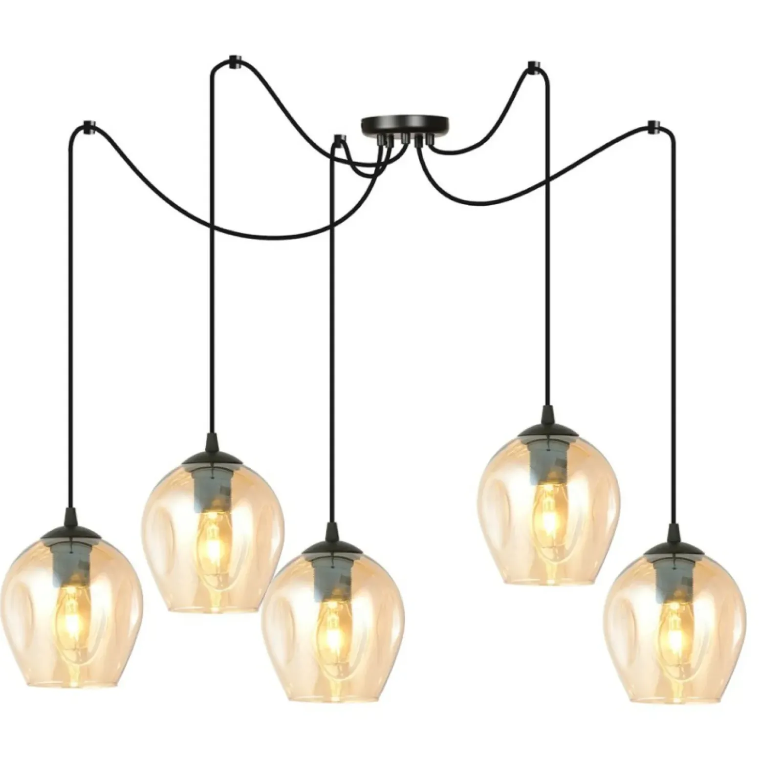 Sklep Kaja Lampa wisząca do podwieszania, bursztynowe klosze 758/5 LEVEL | Kaja Outlet
