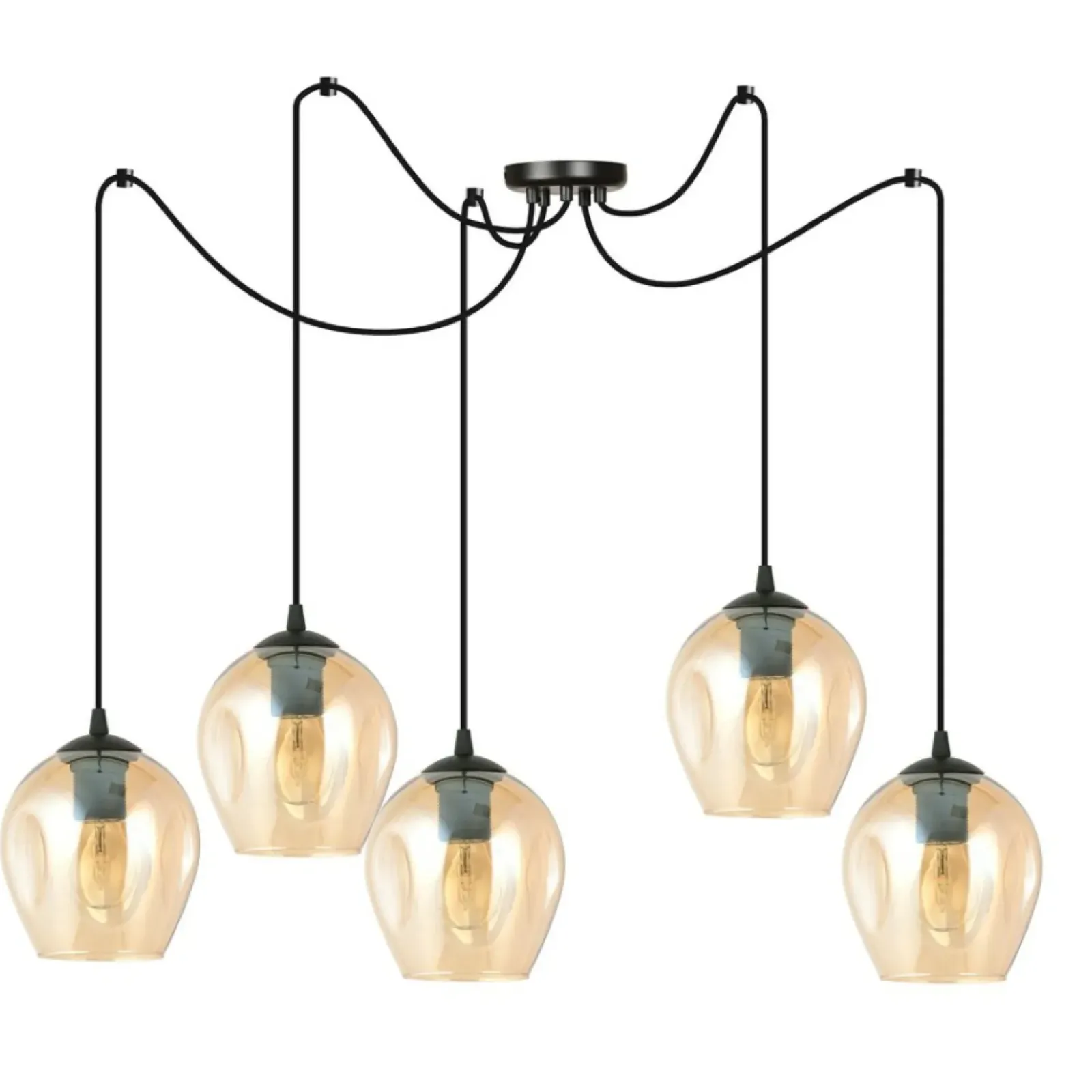 Sklep Kaja Lampa wisząca do podwieszania, bursztynowe klosze 758/5 LEVEL | Kaja Outlet
