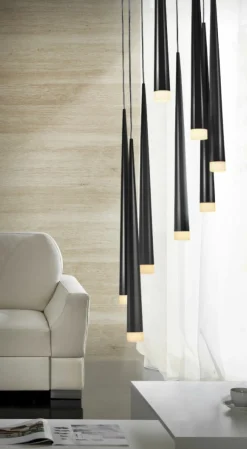 Sklep Kaja Lampa wisząca do salonu loft, 280cm wysokości AZ0161 STYLO 8 | Kaja czarny Sale