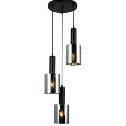 Sklep Kaja Lampa wisząca do salonu PND-5581-3A-BK+SG SARDO | Kaja Oświetlenie Shop