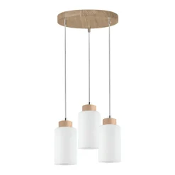 Sklep Kaja Lampa wisząca drewniana tarcza z białymi zwisami 1720574 BOSCO | Kaja Fashion