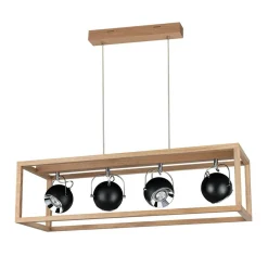 Sklep Kaja Lampa wisząca drewniany box z reflektorami 61640474 ROY | Kaja Hot