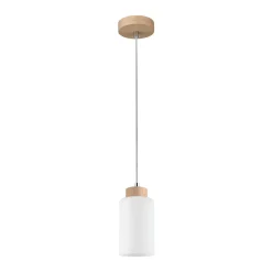 Sklep Kaja Lampa wisząca drewniany zwis z białym kloszem 1720174 BOSCO | Kaja Best Sale