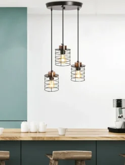 Sklep Kaja Lampa wisząca druciana potrójna do kuchni 33-00408 GLOB | Kaja New