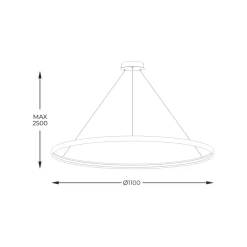 Sklep Kaja Lampa wisząca, duża obręcz LED LA0717/1 - WH CIRCLE | Kaja Flash Sale