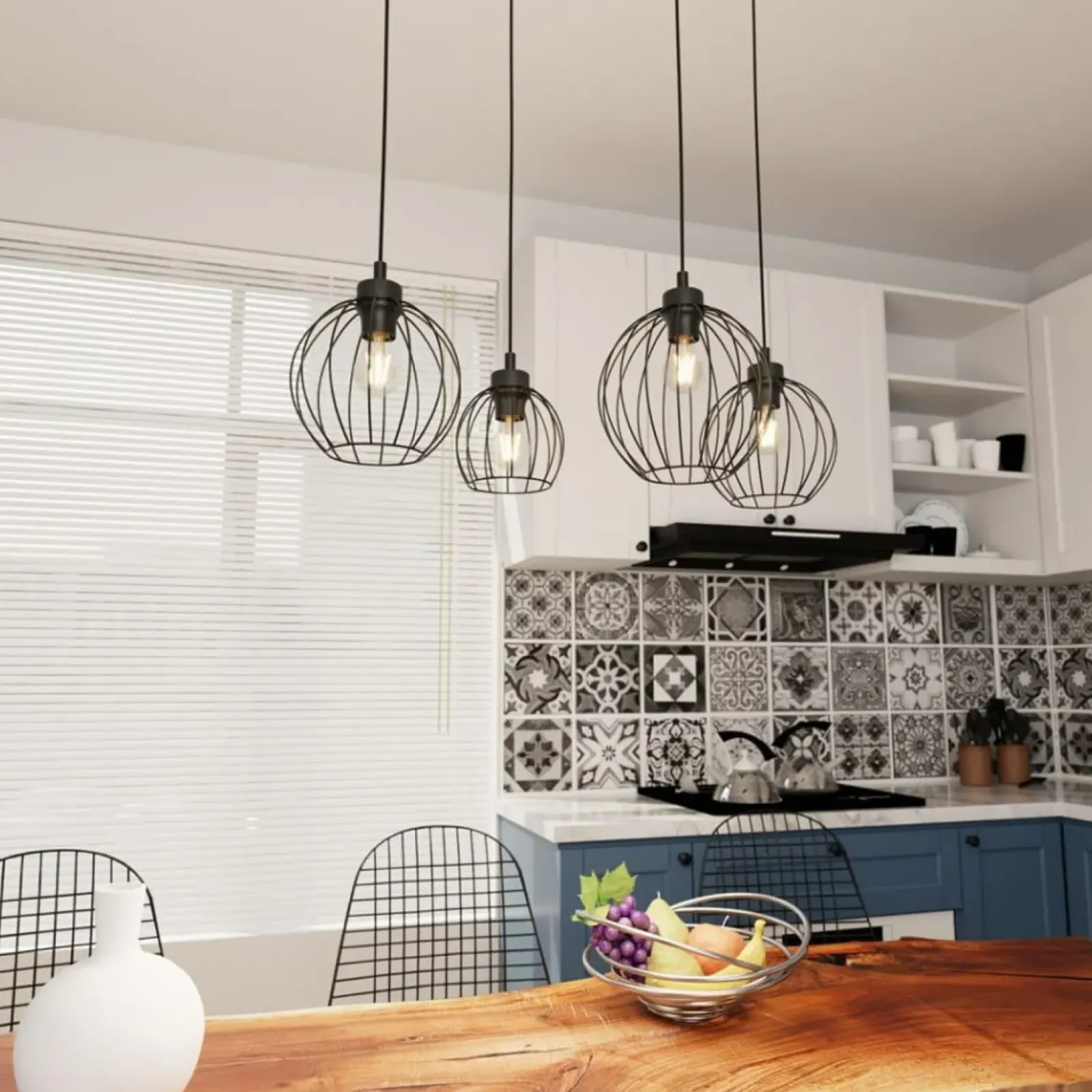 Sklep Kaja Lampa wisząca idealna do nowoczesnej kuchni 1369/4 z serii NANDO czarny Flash Sale