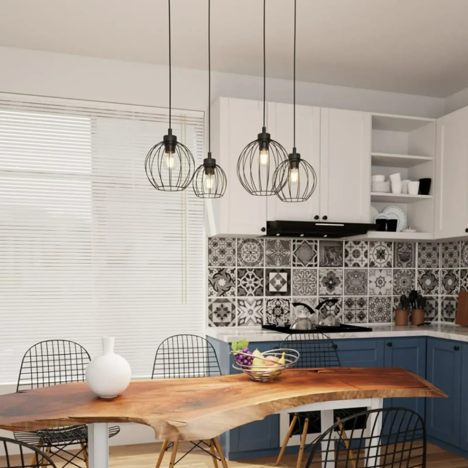 Sklep Kaja Lampa wisząca idealna do nowoczesnej kuchni 1369/4 z serii NANDO czarny Flash Sale