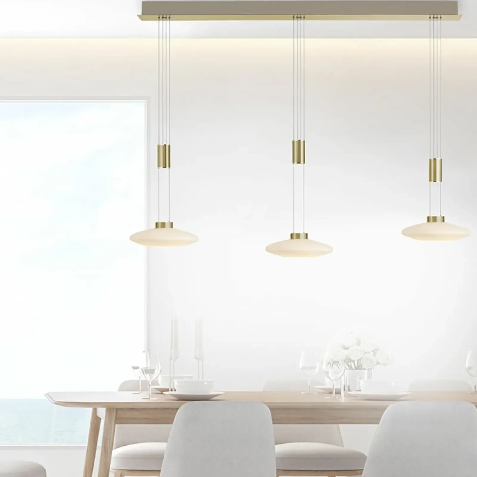 Sklep Kaja Lampa wisząca LED 3 źródła, barwa ciepła 2081-60 z serii LAUTADA mosiądz Cheap