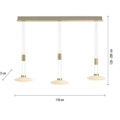 Sklep Kaja Lampa wisząca LED 3 źródła, barwa ciepła 2081-60 z serii LAUTADA mosiądz Cheap