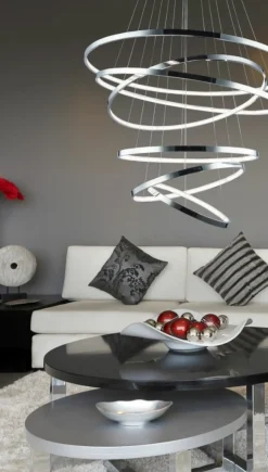 Sklep Kaja Lampa wisząca LED do wysokiego wnętrza AZ2990 WHEEL LONG DIMM | Kaja chrom New
