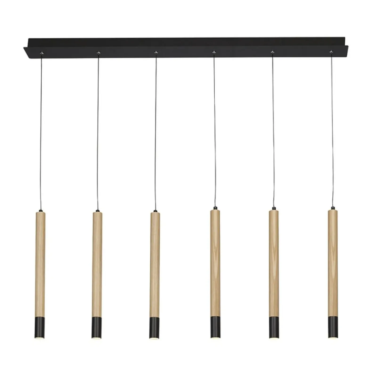 Sklep Kaja Lampa wisząca LED drewniane tuby AZ3340 IZOLDA | Kaja Oświetlenie czarny Outlet