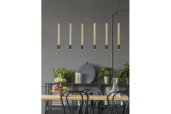 Sklep Kaja Lampa wisząca LED drewniane tuby AZ3340 IZOLDA | Kaja Oświetlenie czarny Outlet