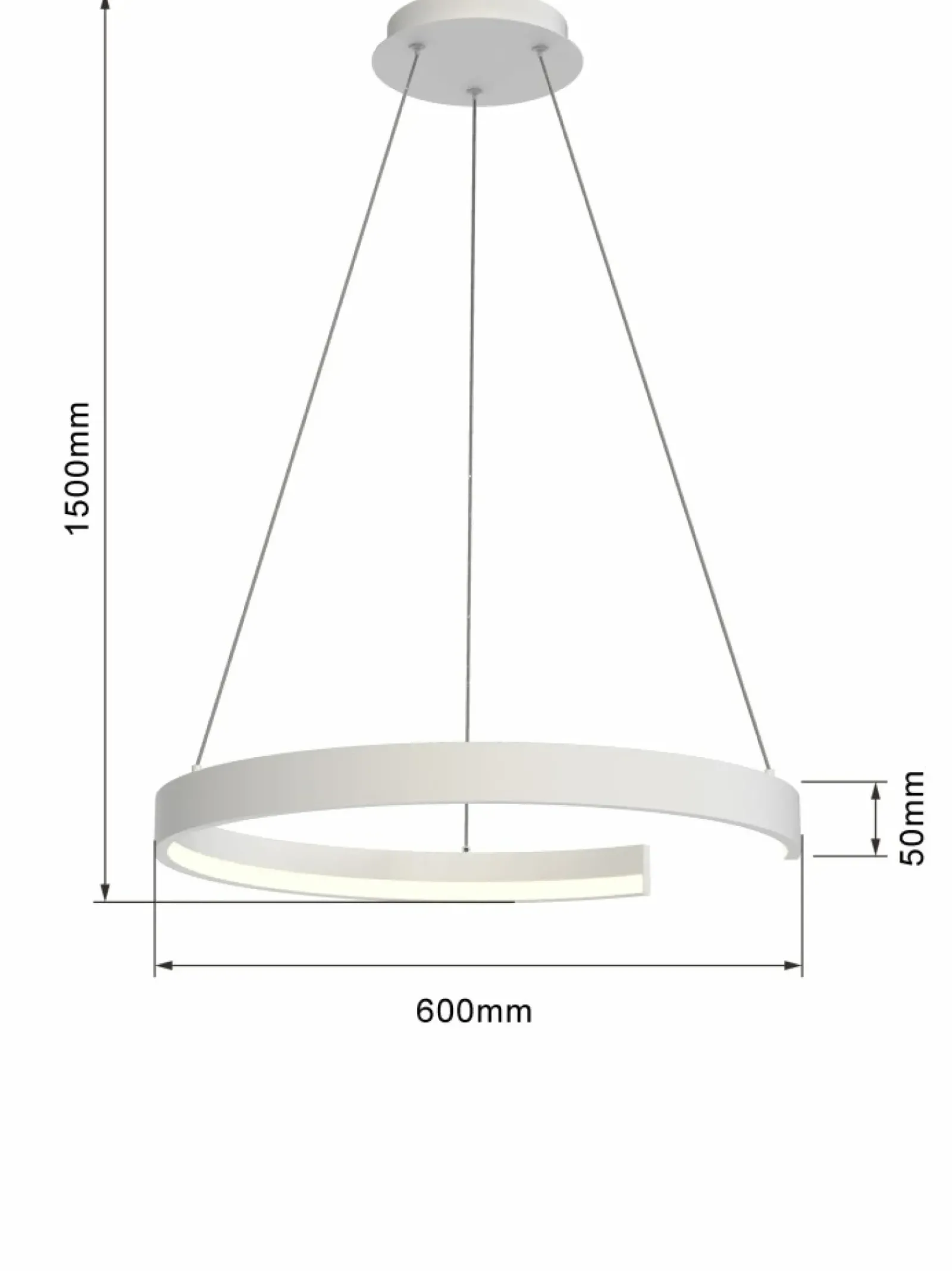 Sklep Kaja Lampa wisząca LED na bazie koła, do salonu WF 6081-0106 FANNE | Kaja biały Online