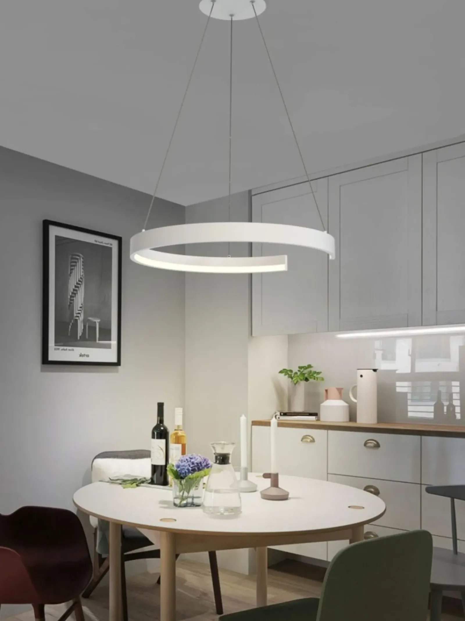 Sklep Kaja Lampa wisząca LED na bazie koła, do salonu WF 6081-0106 FANNE | Kaja biały Online