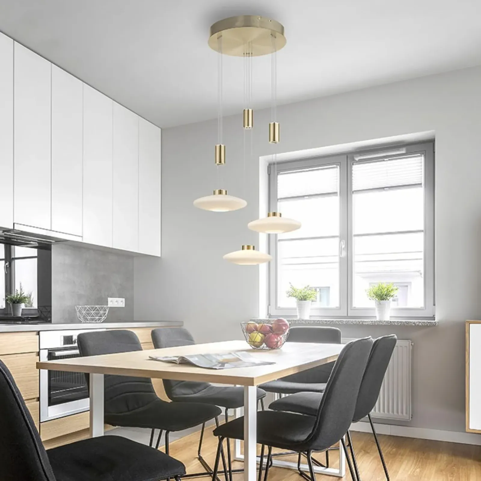 Sklep Kaja Lampa wisząca LED na okrągłej podstawie 2082-60 z serii LAUTADA | Kaja mosiądz Cheap
