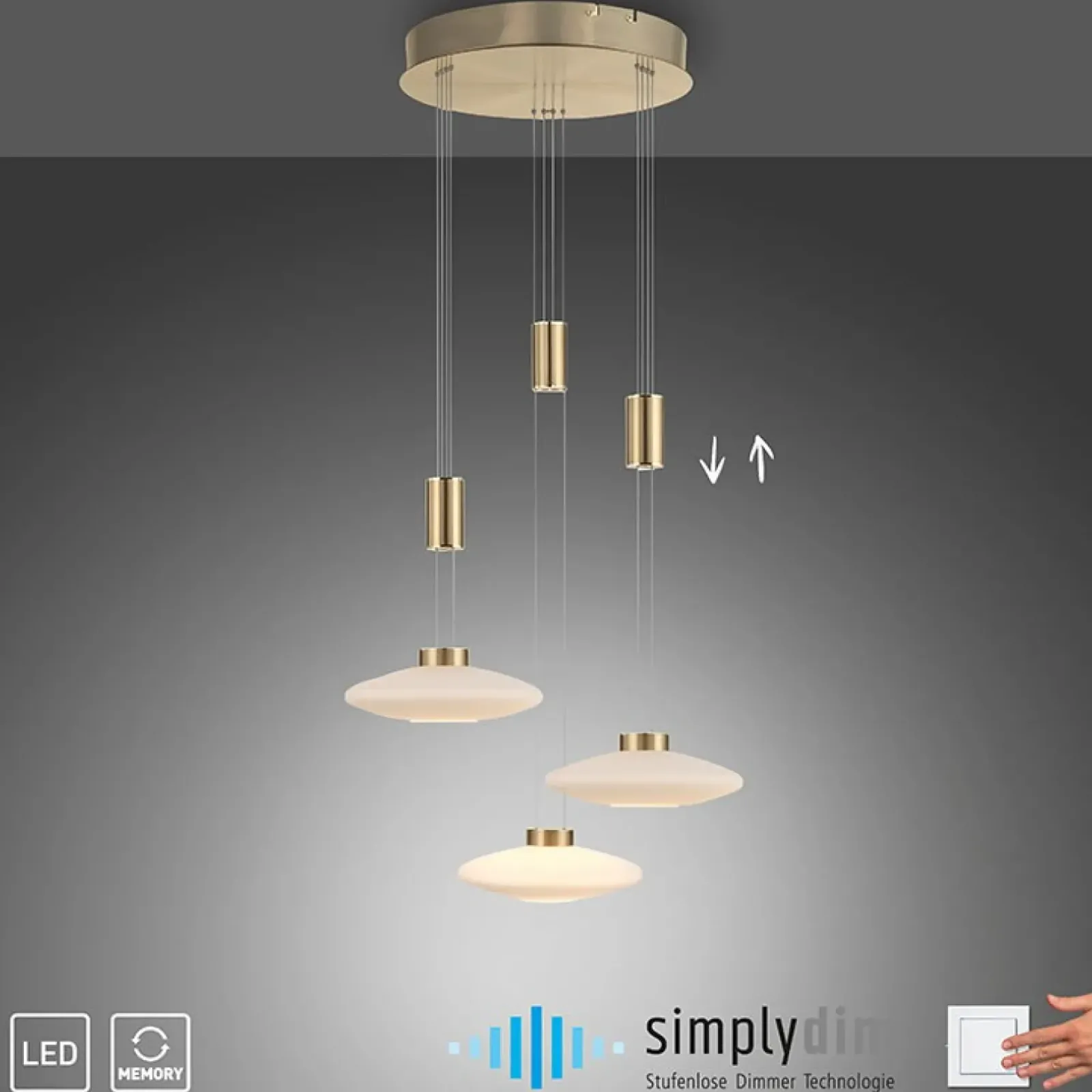 Sklep Kaja Lampa wisząca LED na okrągłej podstawie 2082-60 z serii LAUTADA | Kaja mosiądz Cheap