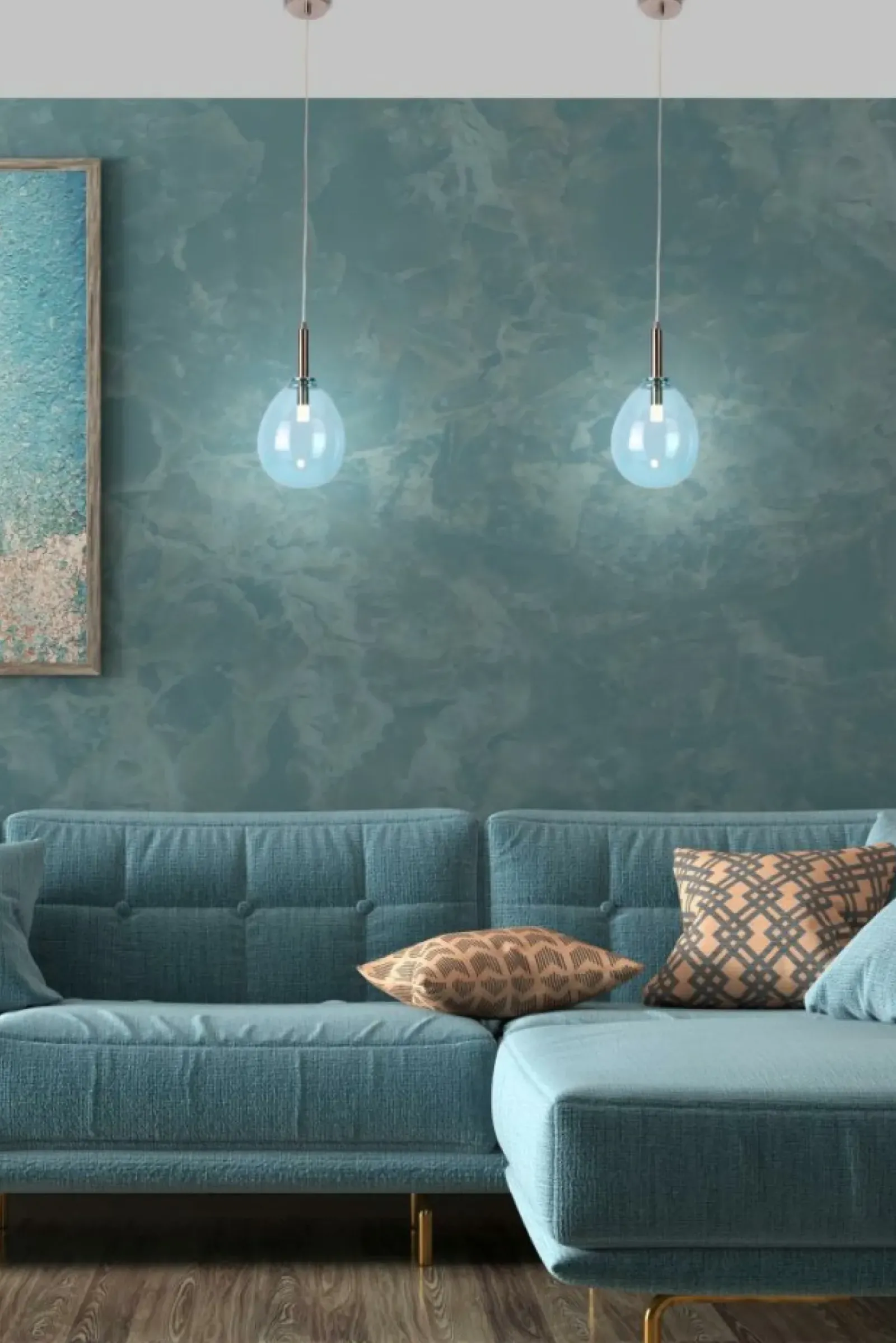 Sklep Kaja Lampa wisząca LED niebieski klosz LEDEA 50133210 LUKKA | Kaja Best
