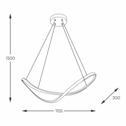 Sklep Kaja Lampa wisząca LED o nieregularnym kształcie 19600P-BK ERDA | Kaja Clearance