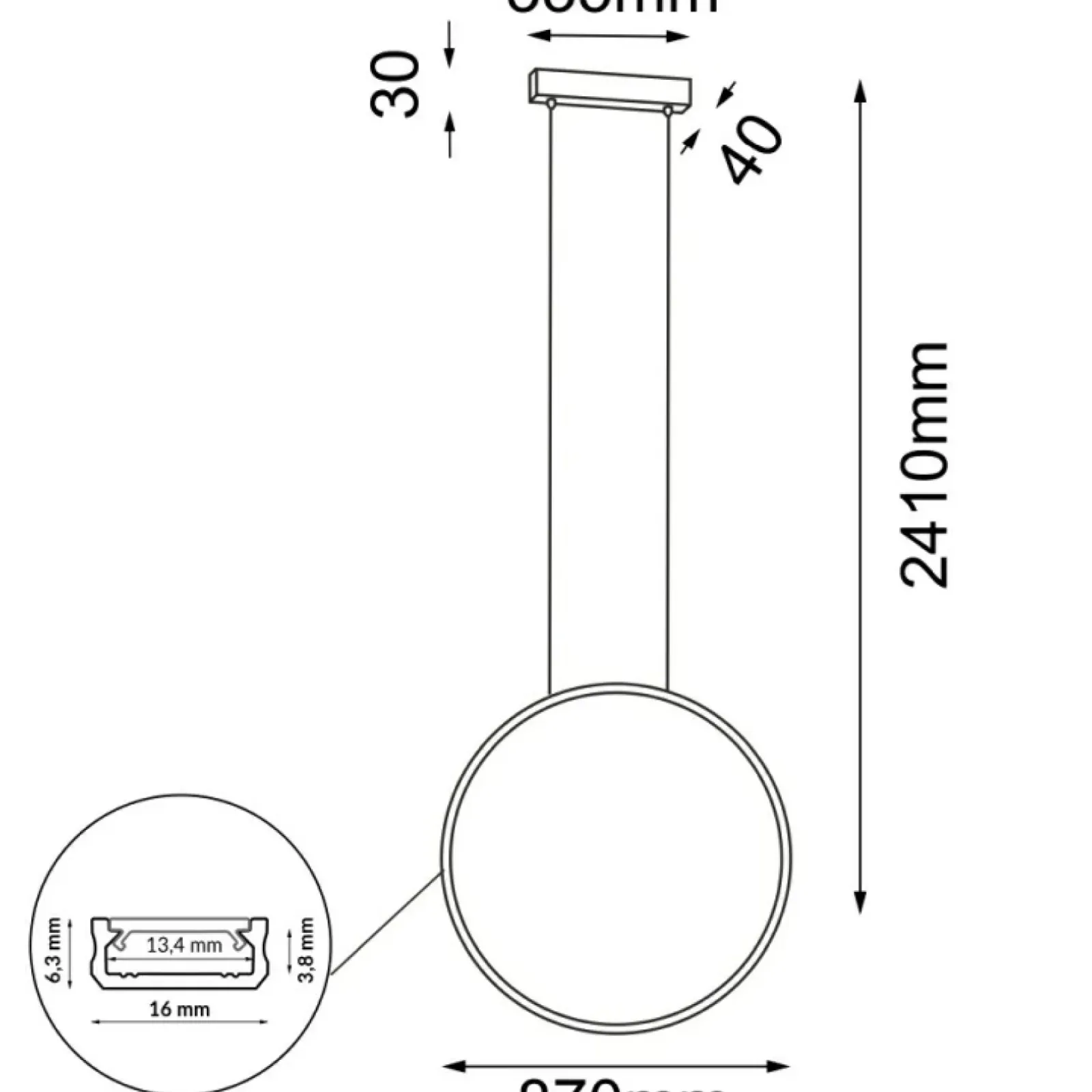 Sklep Kaja Lampa wisząca LED, pionowa obręcz ⌀87cm 3000K ANT 5310 AGARO | Kaja Store