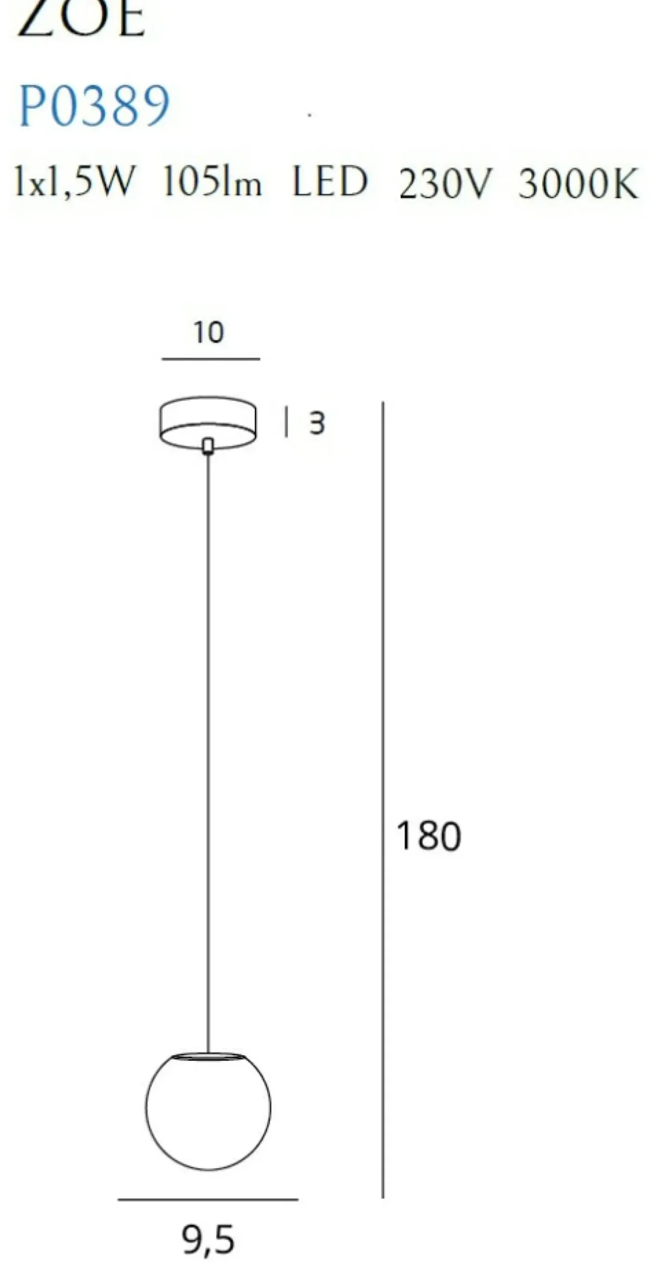 Sklep Kaja Lampa wisząca LED z okrągłym kloszem MX P0389 ZOE | Kaja Oświetlenie Outlet