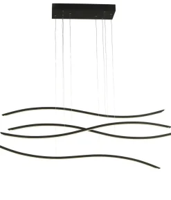 Sklep Kaja Lampa wisząca ledowe fale nad stół w jadalni AZ2912 WAVES | Kaja czarny Store