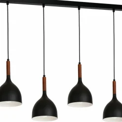 Sklep Kaja Lampa wisząca, listwa z czterema kloszami LX 3707 z serii NOAK WOOD Flash Sale