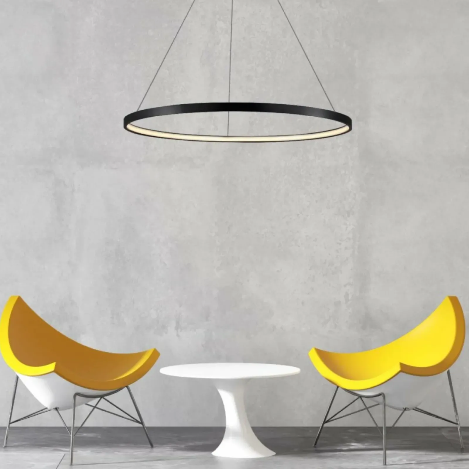 Sklep Kaja Lampa wisząca na bazie koła LED LP-909/1P S BK RING | Kaja Oświetlenie Cheap