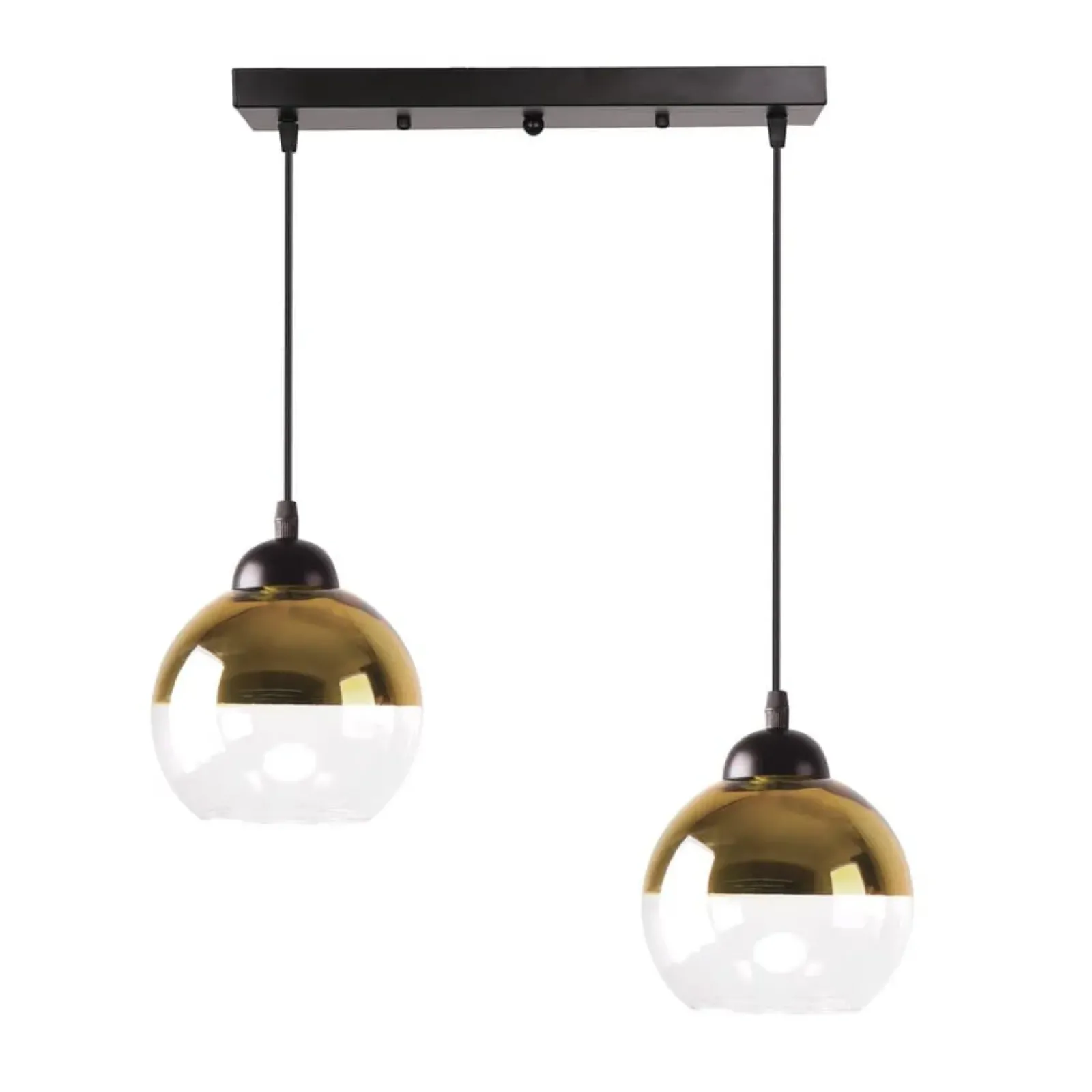 Sklep Kaja Lampa wisząca na czarnej listwie, dwa klosze 32-21229 z serii CONTESSA | Kaja Oś Shop
