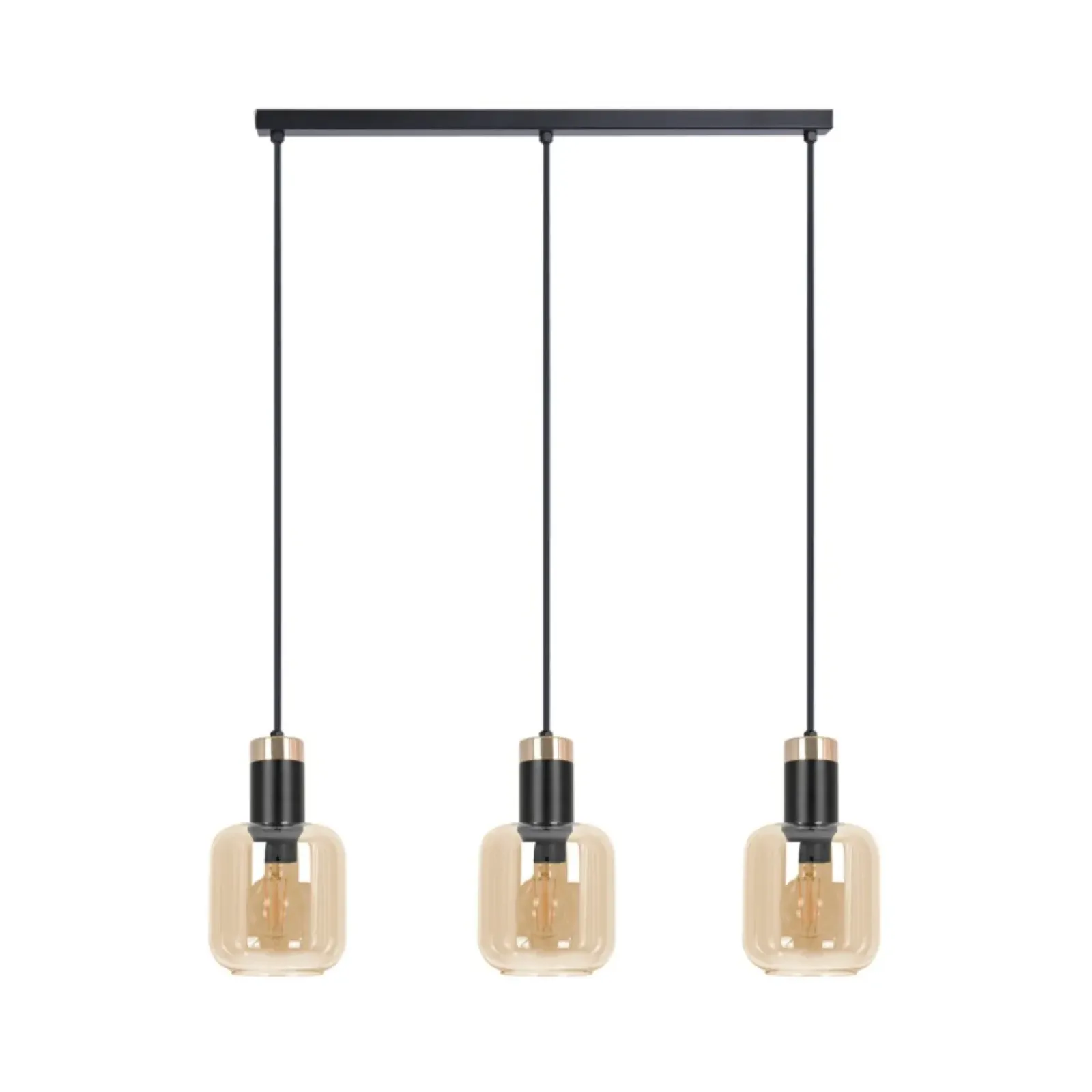 Sklep Kaja Lampa wisząca na listwie, bursztynowe klosze K-5268 z serii DOKA Fashion