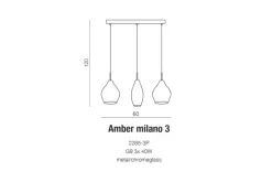 Sklep Kaja Lampa wisząca na listwie idealna nad stół AZ3075 AMBER | Kaja chrom Shop