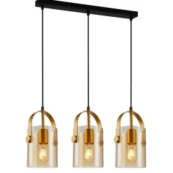 Sklep Kaja Lampa wisząca na listwie PND-32453-3-GD+AMB NANESMA | Kaja Oświetlenie złoty Fashion