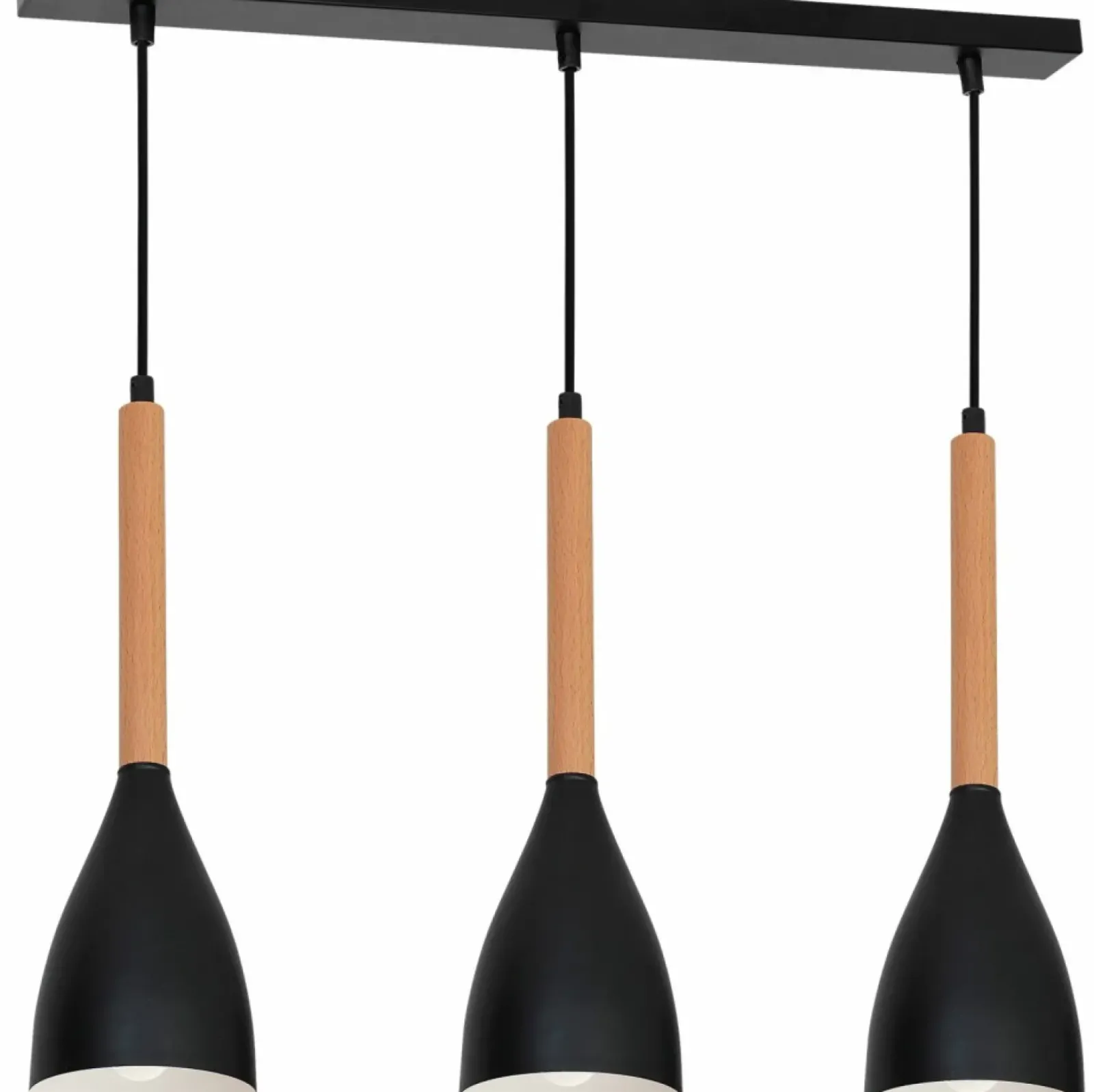 Sklep Kaja Lampa wisząca na listwie, trzy klosze, z drewnem LX 9739 z serii MUZA Cheap