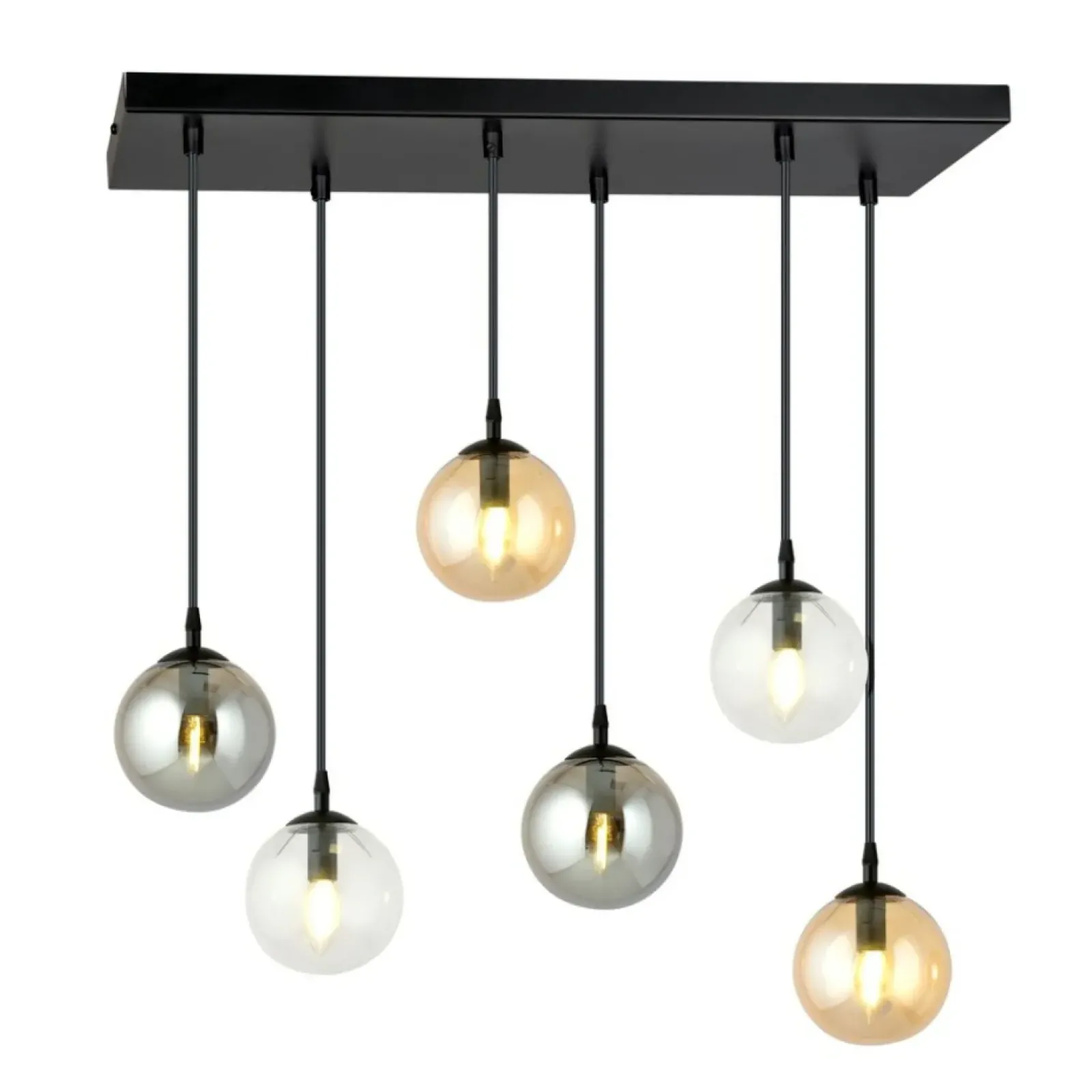 Sklep Kaja Lampa wisząca na listwie z kolorowymi kloszami 714/6M1 | Kaja Shop